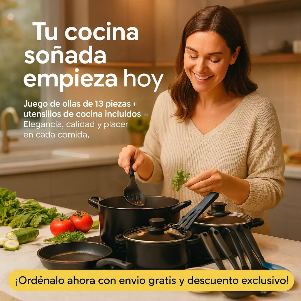 De cocinar con frustración a cocinar con pasión, Set de cocina x 13 piezas 🍳✨
