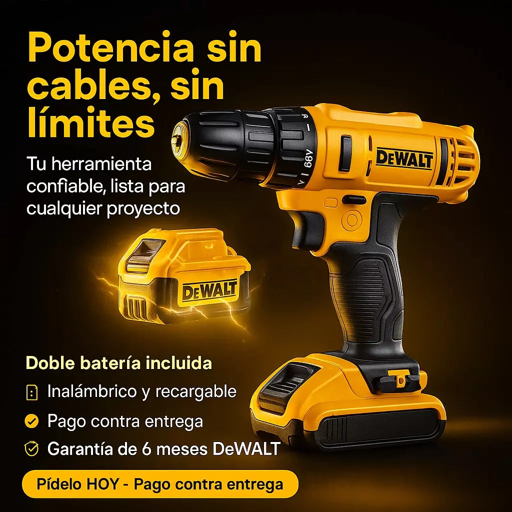 Taladro 48V Dewalt: Rendimiento Máximo, Trabajo Perfecto + 2 Baterías portátiles