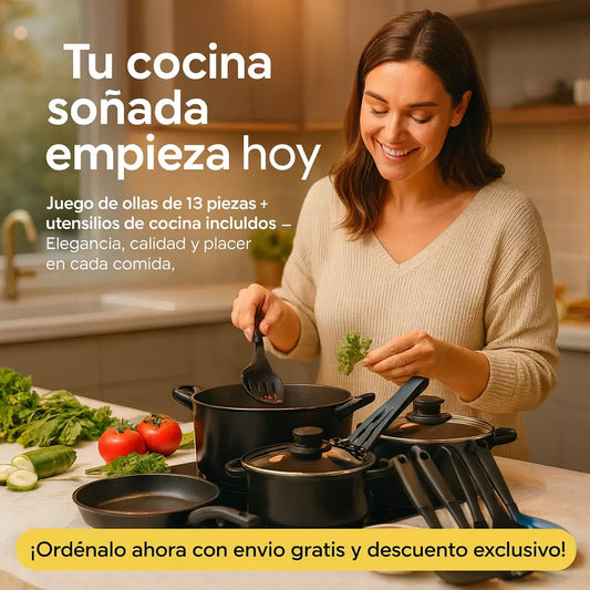 De cocinar con frustración a cocinar con pasión, Set de cocina x 13 piezas 🍳✨